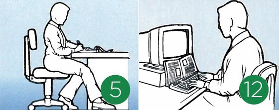 Dicas 5 e 12 - Ergonomia no escritório